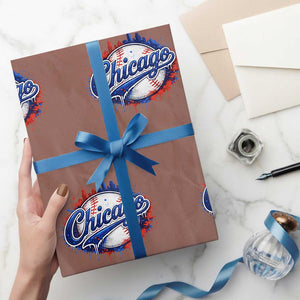 Chicago Pride Dripping Baseball Graphic Wrapping Paper Roll TS10 Mocha Print Your Wear