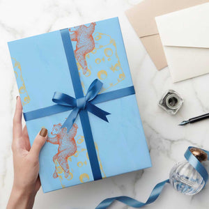 BR Eating CHZ Wrapping Paper Roll Funny Football Rival Gift TS12 Light Blue Print Your Wear