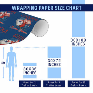 Chicka Boom Boom Patriotic Chicken Wrapping Paper Roll Funny Patriotic 4th of July Red White and Blue Farm TS02 Print Your Wear