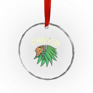 Chiefin Weed Smoking Crystal Glass Ornament Funny 420 Cannabis Pot THC Smoker TS02 Print Your Wear