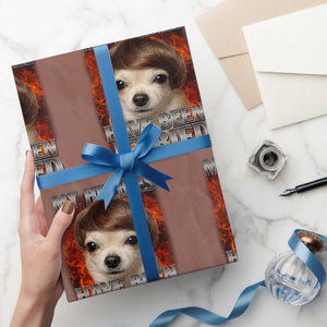 Chihuahua Funny Meme Wrapping Paper Roll My Heebies Have Been Jeebied Bootleg TS10 Mocha Print Your Wear