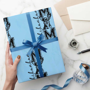 Chihuahua Mom Gift Wrapping Paper Roll Mothers Day Dog Lover TS12 Light Blue Print Your Wear