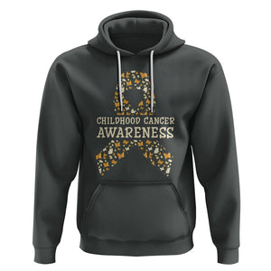 Childhood Cancer Awareness Hoodie Butterfly Gold Ribbon Support Raise TS02 Dark Heather Printyourwear