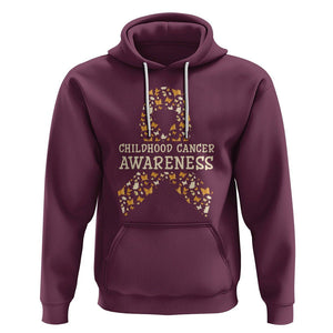 Childhood Cancer Awareness Hoodie Butterfly Gold Ribbon Support Raise TS02 Maroon Printyourwear