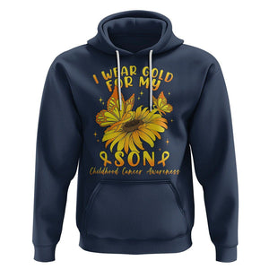 Childhood Cancer Awareness Hoodie I Wear Gold For My Son Sunflower TS02 Navy Printyourwear