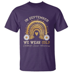 Childhood Cancer Awareness T Shirt In September We Wear Gold Rainbow TS02 Purple Printyourwear
