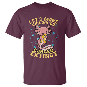 Childhood Cancer Awareness T Shirt Make Extinct Axolotl Pediatric Cancer TS02 Maroon Printyourwear