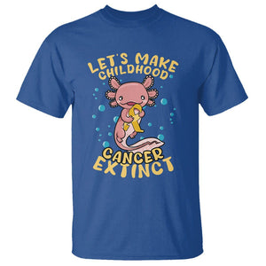 Childhood Cancer Awareness T Shirt Make Extinct Axolotl Pediatric Cancer TS02 Royal Blue Printyourwear