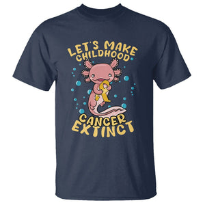 Childhood Cancer Awareness T Shirt Make Extinct Axolotl Pediatric Cancer TS02 Navy Printyourwear