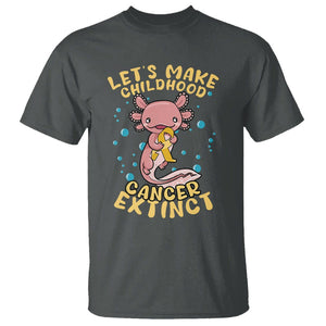 Childhood Cancer Awareness T Shirt Make Extinct Axolotl Pediatric Cancer TS02 Dark Heather Printyourwear