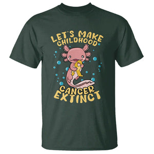 Childhood Cancer Awareness T Shirt Make Extinct Axolotl Pediatric Cancer TS02 Dark Forest Green Printyourwear