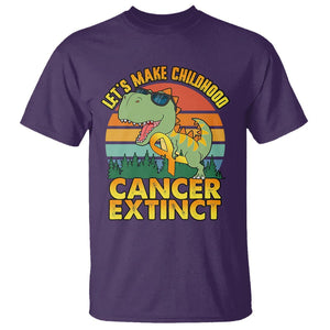 Childhood Cancer Awareness T Shirt Make Extinct Dinosaur Pediatric Cancer TS02 Purple Printyourwear