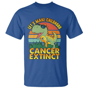 Childhood Cancer Awareness T Shirt Make Extinct Dinosaur Pediatric Cancer TS02 Royal Blue Printyourwear
