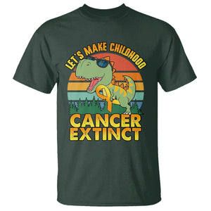 Childhood Cancer Awareness T Shirt Make Extinct Dinosaur Pediatric Cancer TS02 Dark Forest Green Printyourwear
