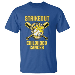 Childhood Cancer Awareness T Shirt Strikeout Childhood Cancer Baseball Support Pediatric Cancer TS02 Royal Blue Printyourwear