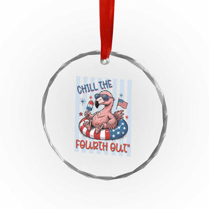 Chill The Fourth Out Crystal Glass Ornament Flamerica Flamingo 4th Of July TS14 Print Your Wear