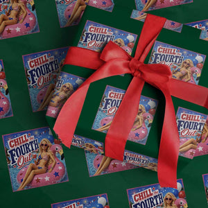 Chill The Fourth Out Doll Meme 4th of July Wrapping Paper Roll