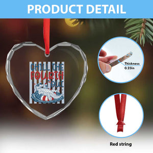 Chill The Fourth Out Heart Crystal Glass Ornament Funny Alligator 4th Of July TS14 Print Your Wear