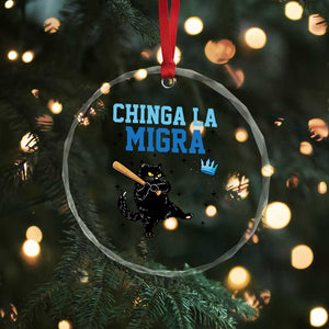 Chinga La Migra Crystal Glass Ornament Funny Protest Cat Minneapolis Support Gift TS12 Print Your Wear