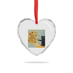 Chinga la Migra Heart Crystal Glass Ornament Subtle FDT Black Cat Meme Van Gogh Art TS10 Print Your Wear