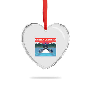 Chinga La Migra Red Eye Laser Loon Heart Crystal Glass Ornament Political Resist Ice Minnesota Protest TS02 Print Your Wear