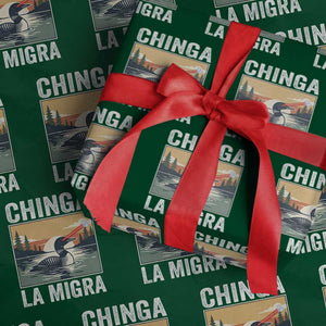Chinga La Migra Wrapping Paper Roll Minnesota Loon Laser Ice Cube Political Protest TS11 Green Print Your Wear