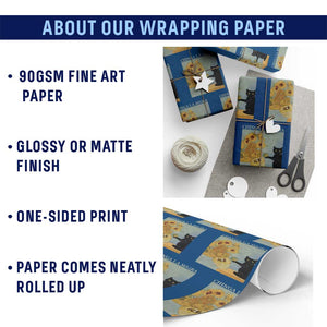 Chinga la Migra Wrapping Paper Roll Subtle FDT Black Cat Meme Van Gogh Art TS10 Print Your Wear