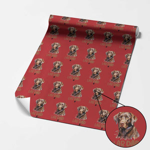 Chocolate Labrador Retriever Dad Wrapping Paper Roll Dog Lover Gift TS12 Red Print Your Wear