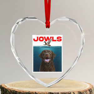 Chocolate Labrador Retriever Heart Crystal Glass Ornament Funny Jowls Horror Dog Poster TS12 Transparent Glass 3'' Heart Print Your Wear