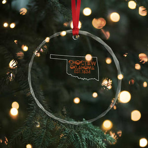 Choctaw Oklahoma OK Map Established 1834 Crystal Glass Ornament
