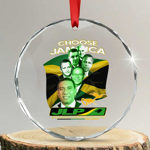Choose Jamaica JLP Supporter Crystal Glass Ornament Patriotic Leaders Jamaica Jamaica Labor Party Politics TS02 Transparent Glass 3'' Circle Print Your Wear