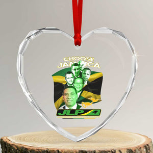 Choose Jamaica JLP Supporter Heart Crystal Glass Ornament Patriotic Leaders Jamaica Jamaica Labor Party Politics TS02 Transparent Glass 3'' Heart Print Your Wear