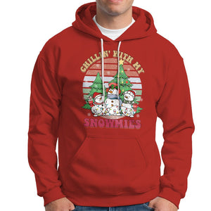 Chrismas Snowman Hoodie Chillin' With My Snowmies Retro Xmas Vibe TS02 Printyourwear