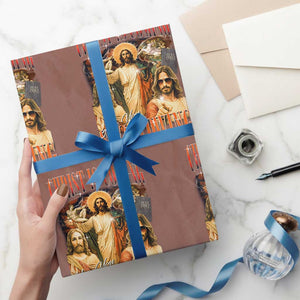 Christ Is Coming Are You Swallowing Wrapping Paper Roll Funny Offensive Jesus Christian TS11 Mocha Print Your Wear