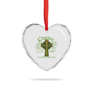 Christ St Patrick Pray For Us Christian Catholic Religious Celtic Cross Heart Crystal Glass Ornament TS11 Print Your Wear