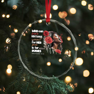 Christian African American Crystal Glass Ornament Who Can Find A Virtuous Woman TS11 Print Your Wear