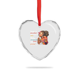 Christian African American Heart Crystal Glass Ornament Favor Is Deceitful And Beauty Is Vain TS11 Print Your Wear