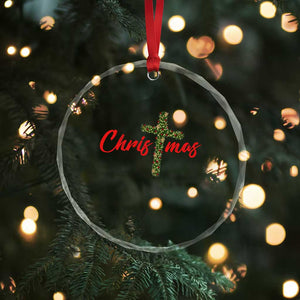 Christian Christmas Crystal Glass Ornament Cross Lights Faith TS14 Print Your Wear