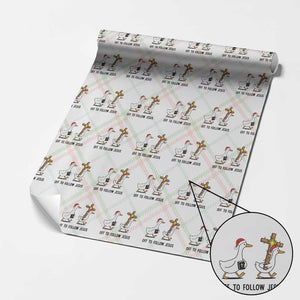 Christian Christmas Goose Wrapping Paper Roll Off To Follow Jesus TS14 Christmas Plaid Print Your Wear