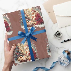 Christian Christmas Wrapping Paper Roll Jesus I Am The Reason Santa I Am The Season TS11 Mocha Print Your Wear