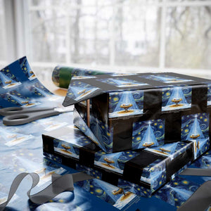 Christian Christmas Wrapping Paper Roll Nativity Scene Jeus Baby Starry Night Xmas TS14 Black Print Your Wear