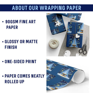 Christian Christmas Wrapping Paper Roll Nativity Scene Jeus Baby Starry Night Xmas TS14 Print Your Wear