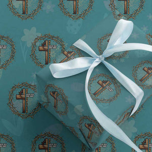 Christian Cross Wrapping Paper Roll Bible John 3:16 Jesus He Gave His Only Son Jesus Christian TS10 Teal Print Your Wear