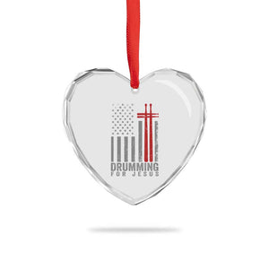 Christian Drummer Heart Crystal Glass Ornament Drumming For Jesus Cross USA Flag Percussionist TS10 Print Your Wear