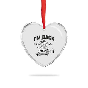 Christian Easter Heart Crystal Glass Ornament Funny Skateboard Jesus I am Back TS14 Print Your Wear