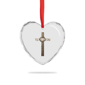 Christian Easter Resurrection Day Tetelestai Religious Cross Heart Crystal Glass Ornament TS11 Print Your Wear