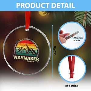Christian Faith Crystal Glass Ornament Waymaker Promise Keeper Miracle Worker Retro Vintage TS02 Print Your Wear