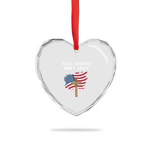 Christian Faith Heart Crystal Glass Ornament Make America Godly Again American Flag TS02 Print Your Wear
