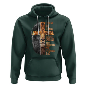 Christian Faith Hoodie Lion I Can Do All Things Through Christ Who Strengthers Me TS09 Dark Forest Green Printyourwear