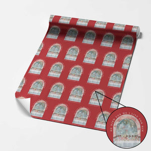 Christian Faith Last Supper Scripture Wrapping Paper Roll He Died for Me So I Live for Him Corinthians 5:15 Inspiration TS02 Red Print Your Wear